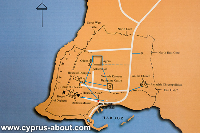 План Археологического Парка, Пафос. Кипр