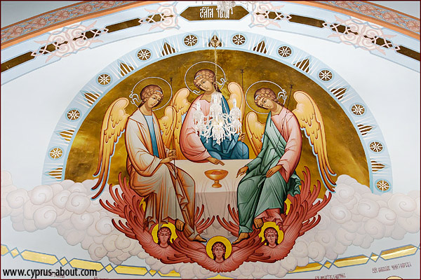Фрагмент росписи стен церкви Божией Матери Семистрельной