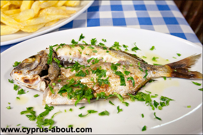 Рыба, приготовленная на гриле. Кипрская кухня